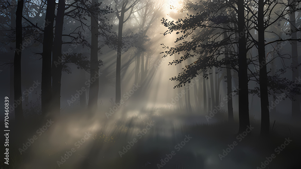 Obraz premium Dense Fog with Light Rays