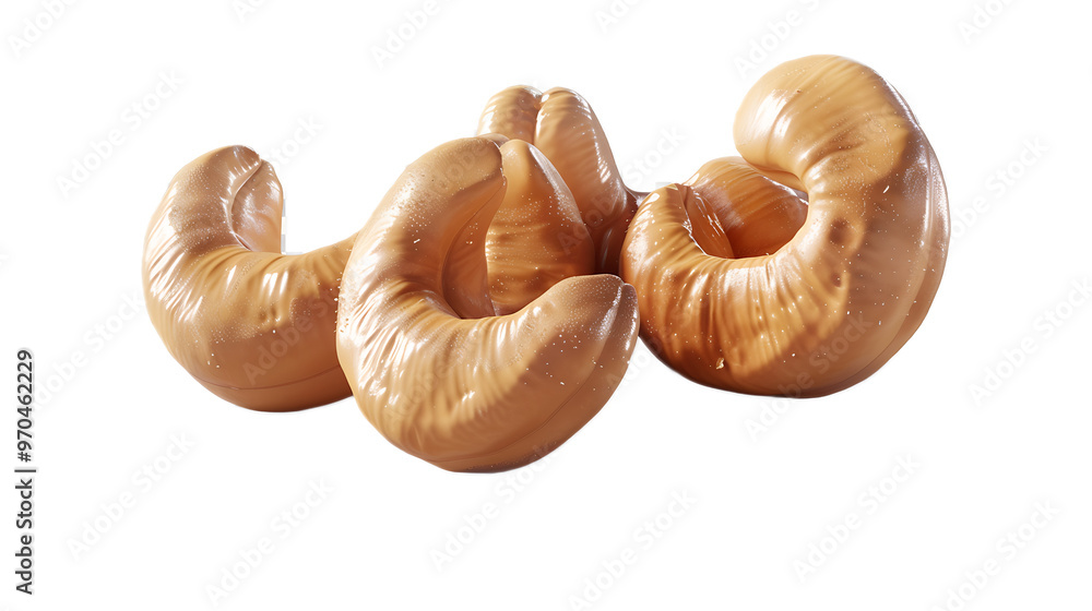 A bunch of salted cashews with a transparent background. A bunch of salted cashews with a transparent background.