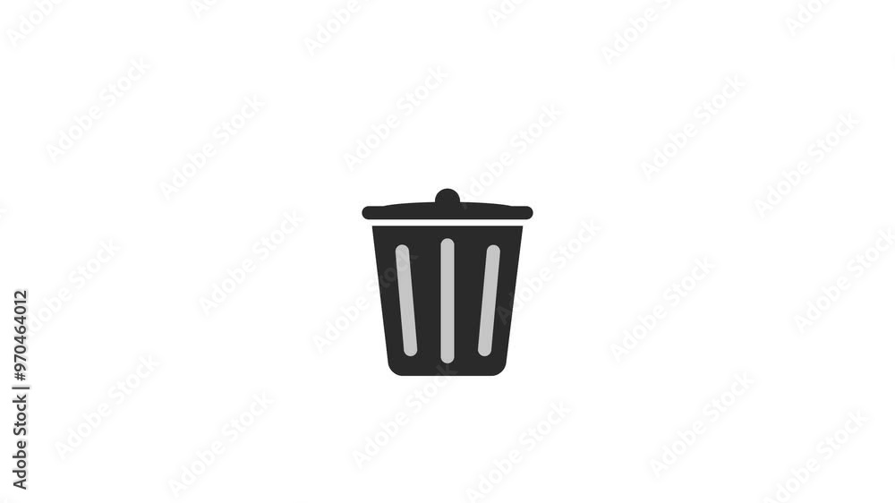 Trash throwing in bin concept. Dustbin icon with dust littering in bucket. Throwing trash animation. Trash throwing in bin concept. Dustbin icon with dust littering in bucket. Throwing trash animation.