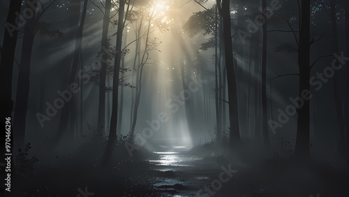 Dense Fog with Light Rays