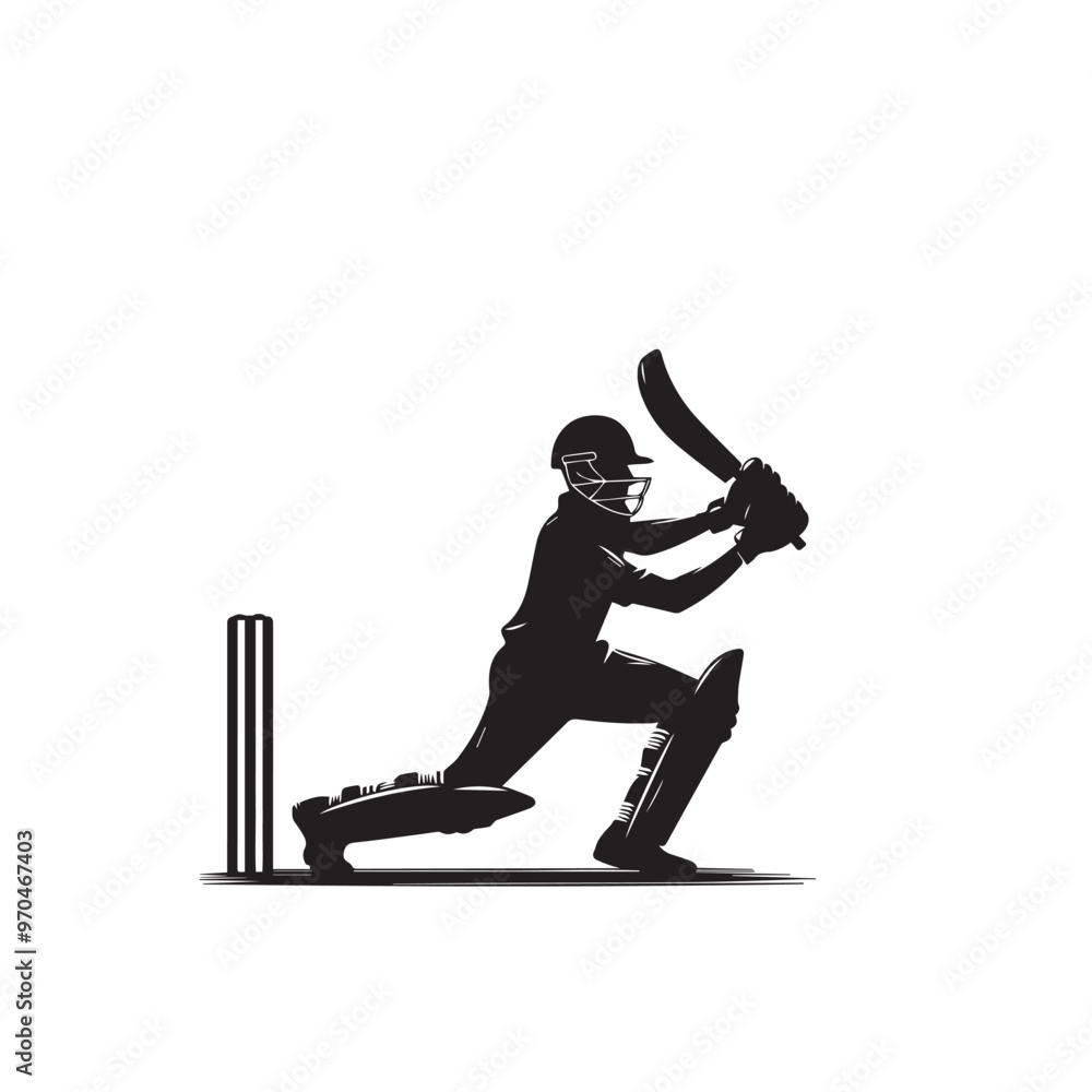 Cricket player vector design. Cricket player logo, icon. Cricket player illustration. Cricket player vector design. Cricket player logo, icon. Cricket player illustration.