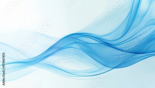 Abstract blue wave on white background.