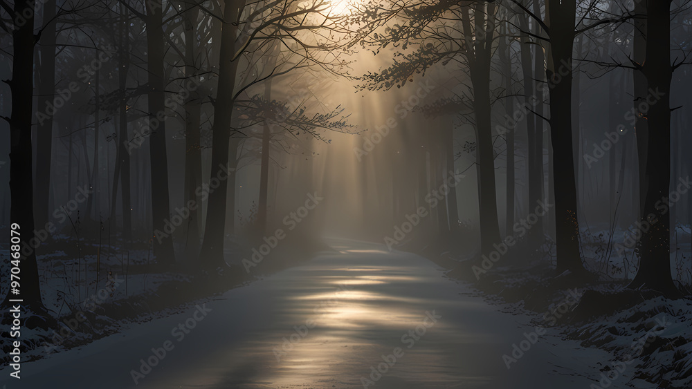 Obraz premium Dense Fog with Light Rays