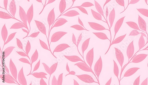 Pink leaves seamless pattern