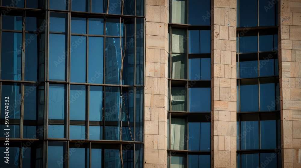 Glass Facade with a Reflection Glass Facade with a Reflection