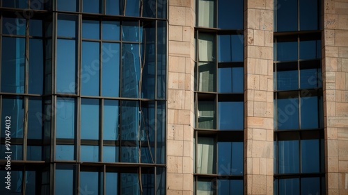 Glass Facade with a Reflection photo