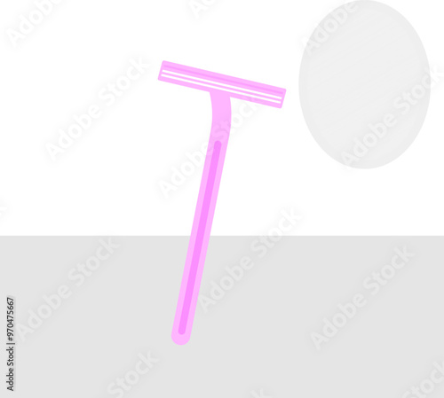 illustration of a pink razor blade