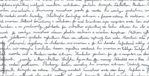 Seamless white background of unreadable English letters.