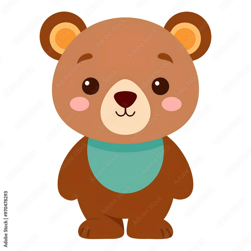 Cute cartoon baby bear illustration isolated on white background Cute cartoon baby bear illustration isolated on white background