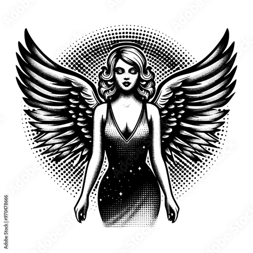 angel with wings vector design