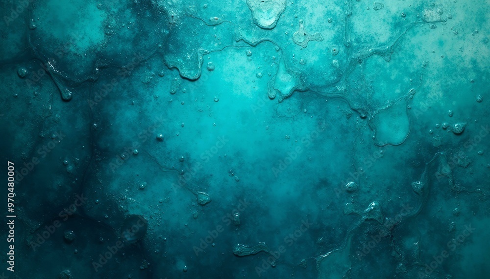 Aquatic Abstract Background in Blue with Bubbles and Fluid Texture
