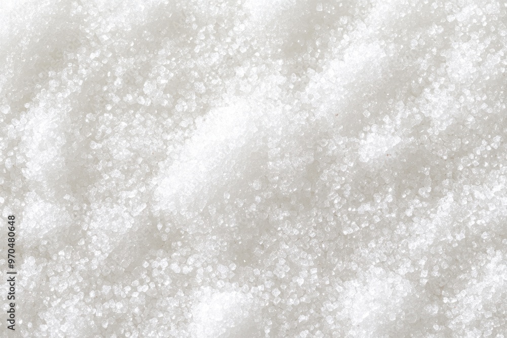 Macro Texture of Refined Sugar Crystals on Grey Background Macro Texture of Refined Sugar Crystals on Grey Background