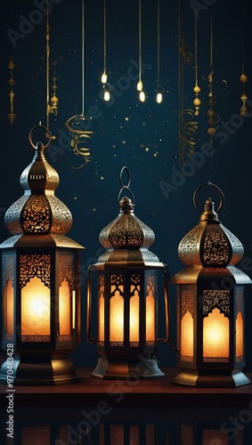 Vector collection of Islamic lantern designs for Ramadan Kareem theme.