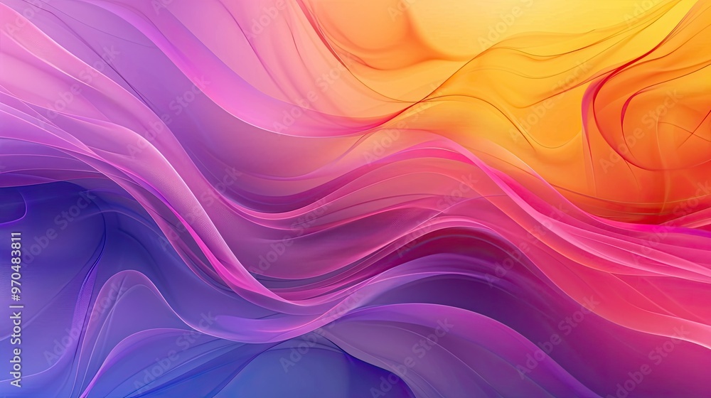 A vibrant abstract design featuring flowing waves of color, blending hues of purple, pink, and orange for a dynamic visual effect. A vibrant abstract design featuring flowing waves of color, blending hues of purple, pink, and orange for a dynamic visual effect.