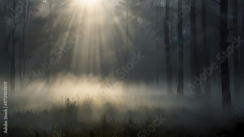 Dense Fog with Light Rays