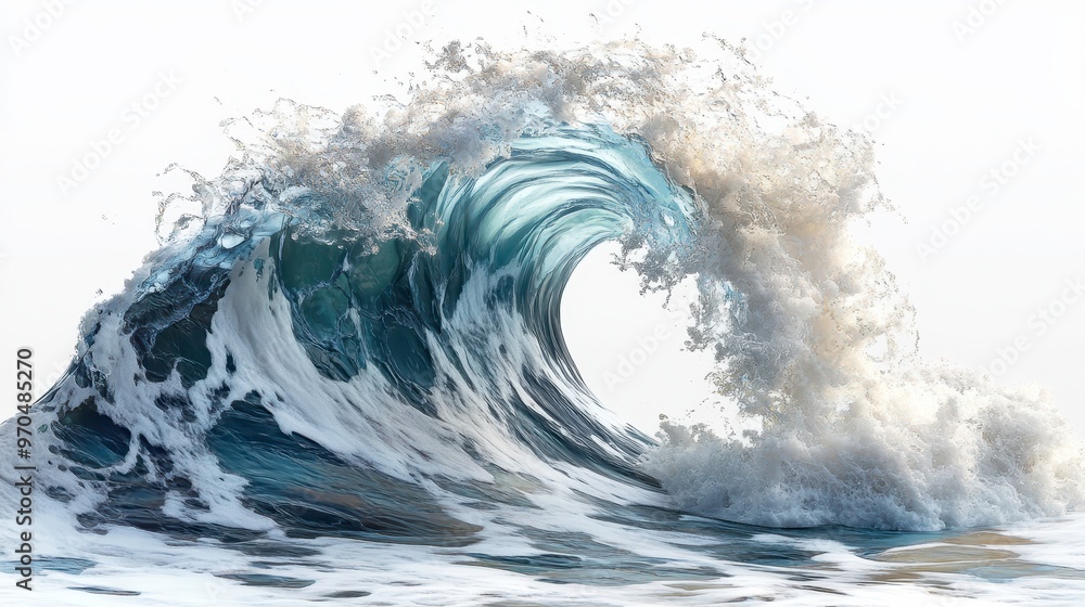 Tidal wave clipart, element, 3D illustration, realistic, isolated on white background Tidal wave clipart, element, 3D illustration, realistic, isolated on white background