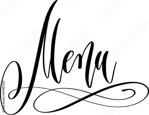 menu - hand lettering inscription , calligraphy vector illustration