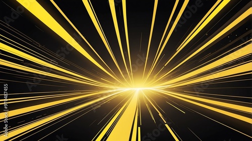 yellowlight lines with a sense of speed background, comic art style photo