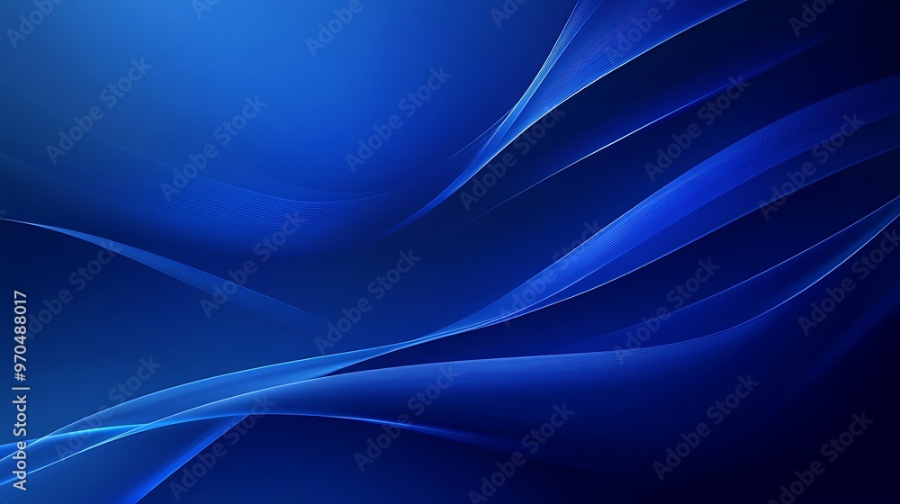 Abstract Blue Swirling Lines on a Deep Blue Background Abstract Blue Swirling Lines on a Deep Blue Background