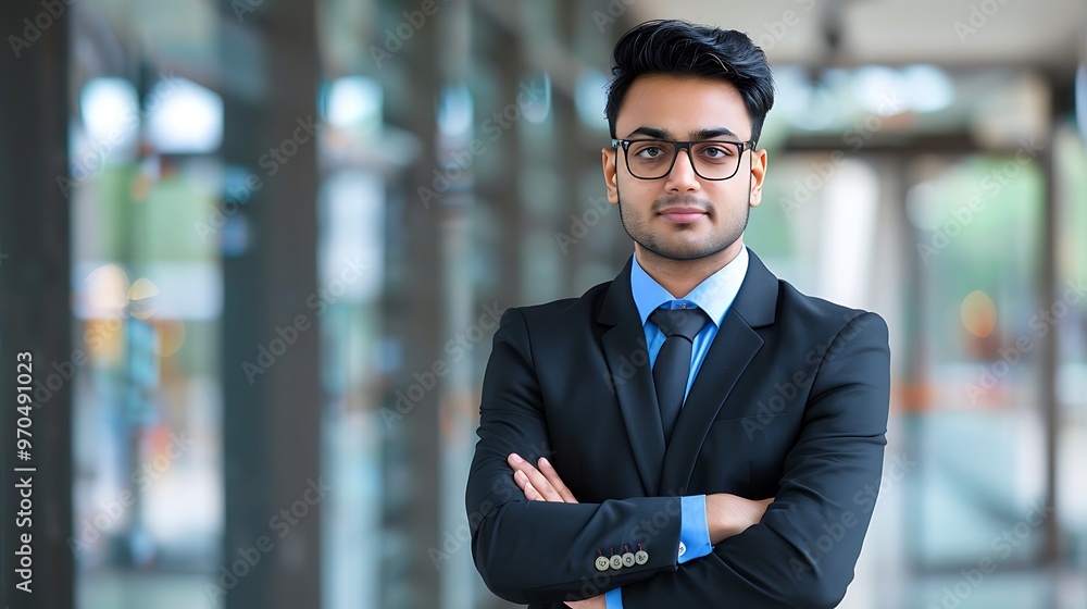Confident Young Indian Businessman with Arms Crossed, Studio Portrait, Business Theme, Portrait Shot, Plain Office Background, Arms Crossed, Studio Confident Young Indian Businessman with Arms Crossed, Studio Portrait, Business Theme, Portrait Shot, Plain Office Background, Arms Crossed, Studio