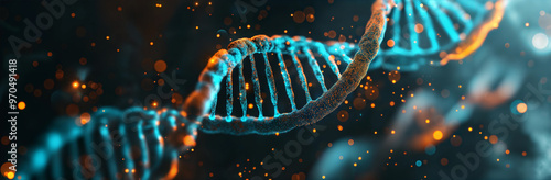 DNA Genome Poster with Copy Space for Scientific Display Featuring a Modern Genetic Blueprint Design
