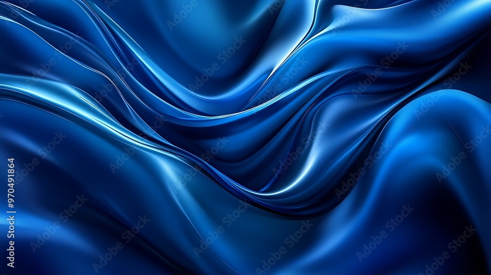 Fototapeta premium Abstract Swirling Blue Fabric Background