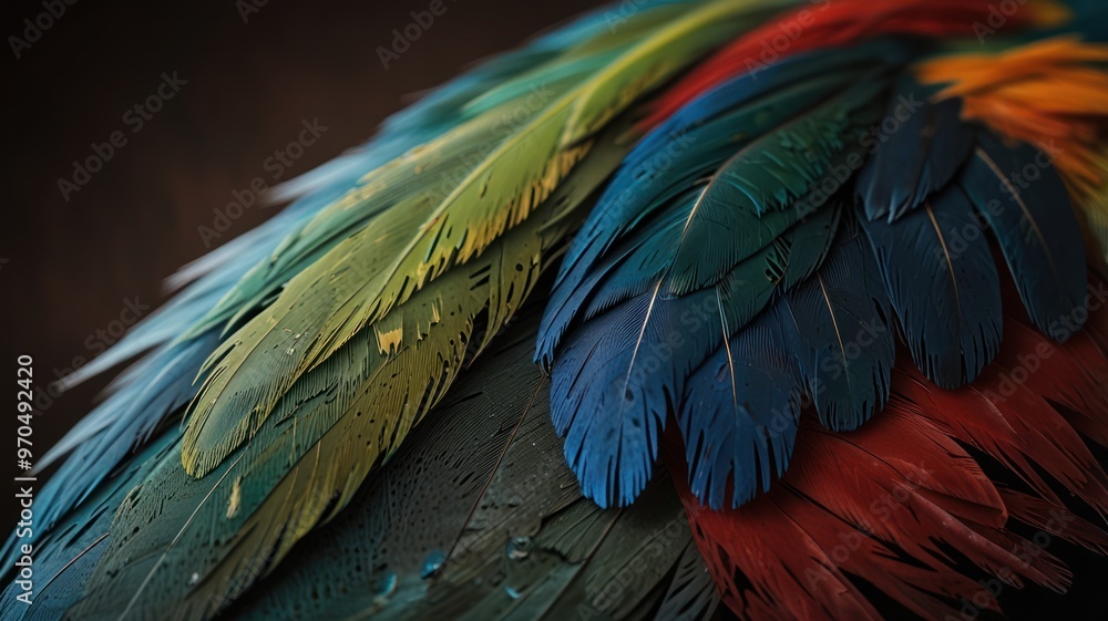 Obraz premium Colorful Bird Feathers Close-up