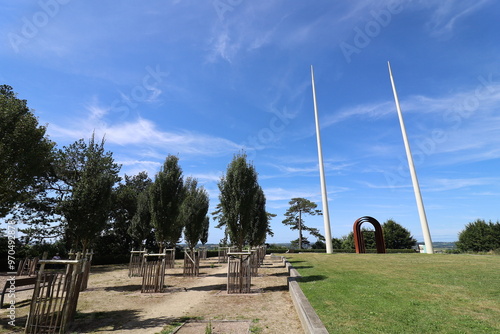 Le square Thomas Becket, parc public, emplacement de l'ancienne cathédrale, ville de Avranches, département de la Manche, France photo