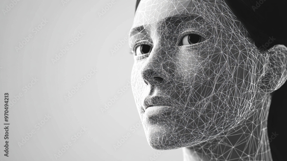 A 3D face recognition system uses biometric scanning to identify people ...