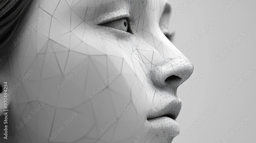 A 3D face recognition system uses biometric scanning to identify people ...