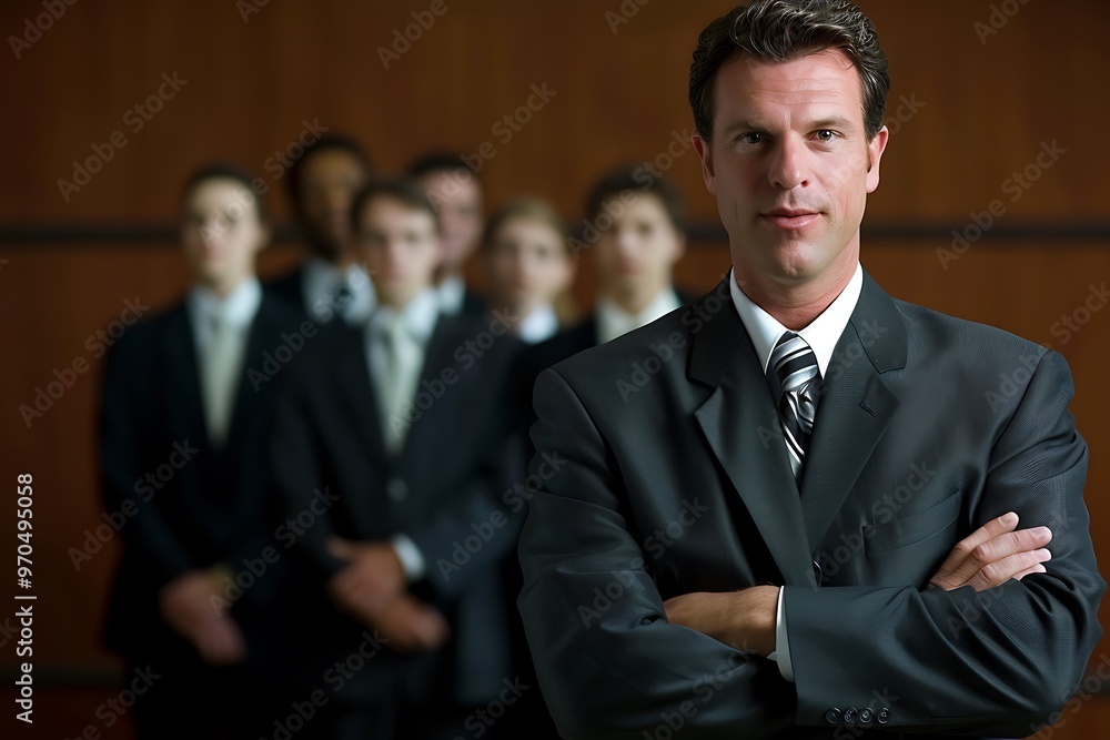 Corporate Executive in Formal Wear Giving Feedback to a Team, Business Theme, Portrait Shot, Executive, Feedback Corporate Executive in Formal Wear Giving Feedback to a Team, Business Theme, Portrait Shot, Executive, Feedback