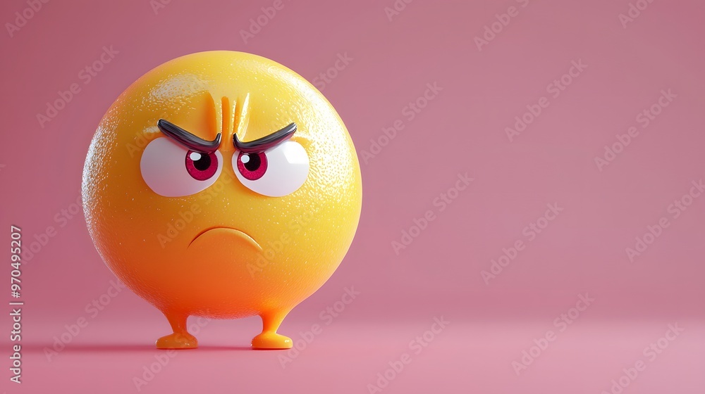 Angry Emoji Character 3D Render. Angry Emoji Character 3D Render.
