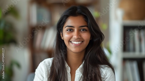 Wallpaper Mural Cheerful girl with a laptop, showing the OK symbol, expressing positivity and success Torontodigital.ca