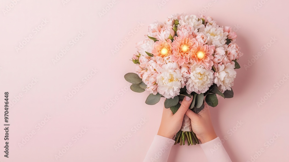 Mother Day Theme, A beautiful bouquet of pastel flowers with bright accents, perfect for celebrations or as a heartfelt gift. Clean background Mother Day Theme, A beautiful bouquet of pastel flowers with bright accents, perfect for celebrations or as a heartfelt gift. Clean background