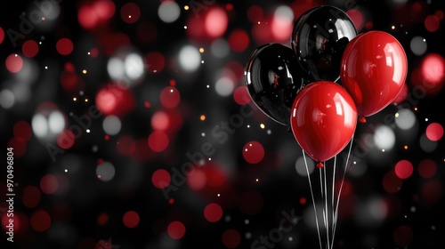 Wallpaper Mural Red and White Bokeh Balloon Celebration Background Torontodigital.ca
