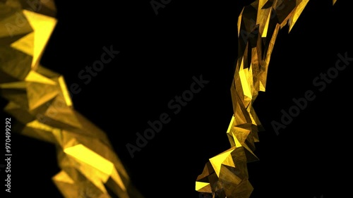 Abstract Polygon Shape Golden Geometric Shapes on Alpha Background v03 photo