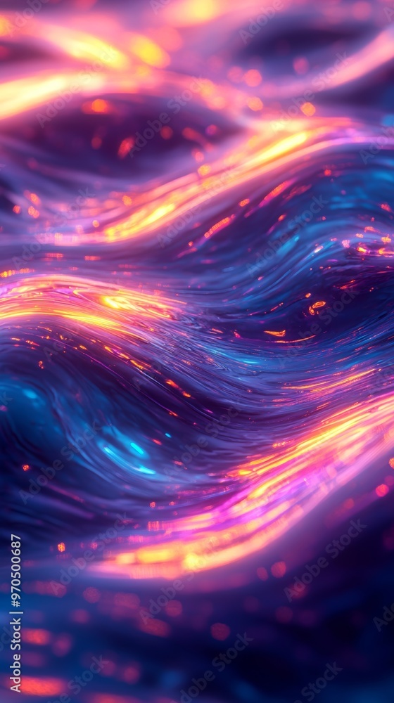 Obraz premium Big Neon Wave Background 