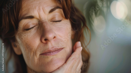 Serene Woman Reflecting with Eyes Closed