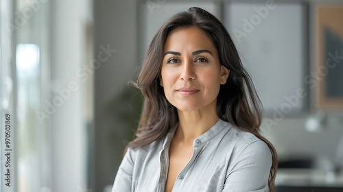 Confident Latin Businesswoman in Office, Portrait, Plain Background, Business Theme, Office Free Download Confident Latin Businesswoman in Office, Portrait, Plain Background, Business Theme, Office - GFXLoad