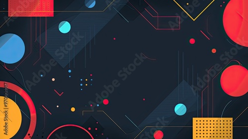 A vibrant abstract design featuring geometric shapes and bright colors, ideal for backgrounds or digital projects. photo