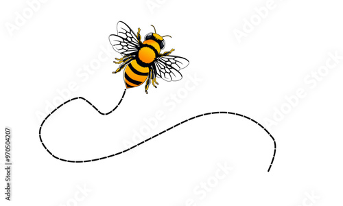 Bee on a white background