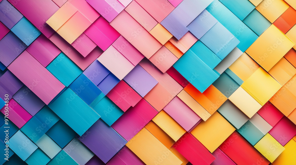 A colorful design made of many small rectangles. This geometric pattern is perfect for your business and has a modern, folded paper look. A colorful design made of many small rectangles. This geometric pattern is perfect for your business and has a modern, folded paper look.