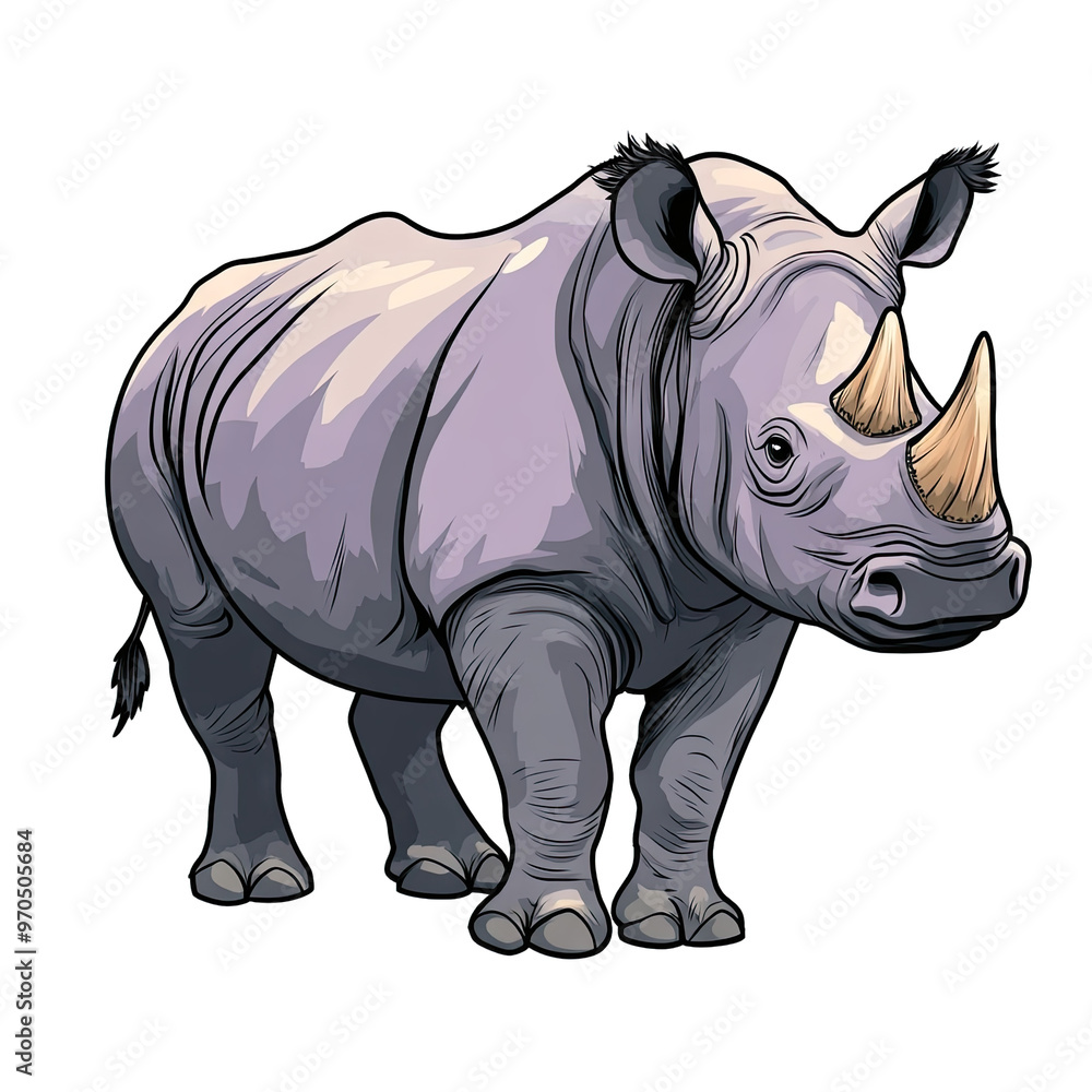 Fototapeta premium Indian Rhinoceros | Icon | Anime