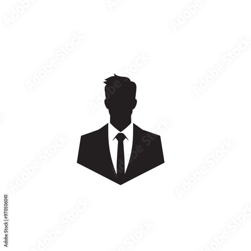 Businessman silhouette. Businessman vector illustration isolated on white backgorund.