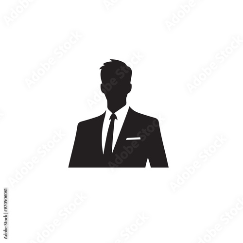 Businessman silhouette. Businessman vector illustration isolated on white backgorund.