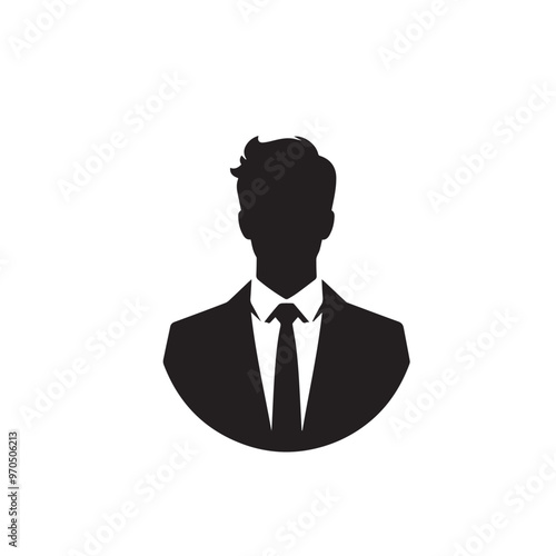 Businessman silhouette. Businessman vector illustration isolated on white backgorund.