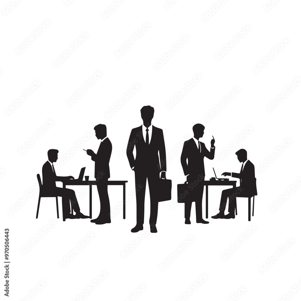 Businessman silhouette. Businessman vector illustration isolated on white backgorund. Businessman silhouette. Businessman vector illustration isolated on white backgorund.