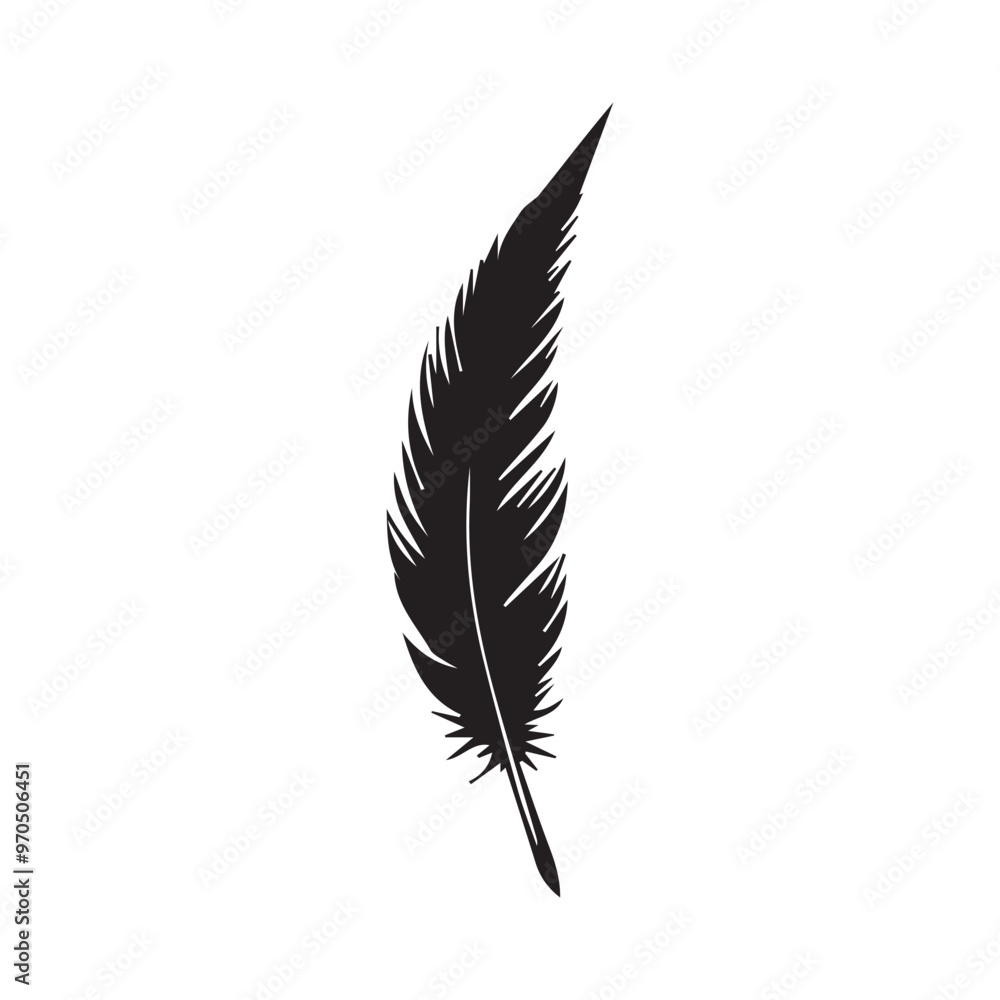 Feather quill pen vector Clipart - quill pen illustration in black and white Feather quill pen vector Clipart - quill pen illustration in black and white