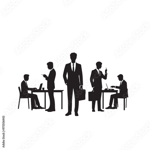 Businessman silhouette. Businessman vector illustration isolated on white backgorund.
