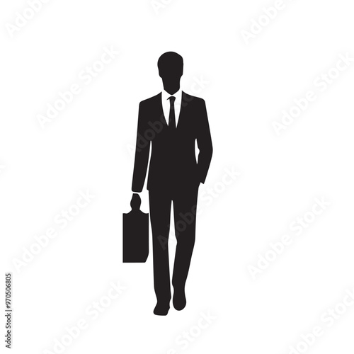 Businessman silhouette. Businessman vector illustration isolated on white backgorund.